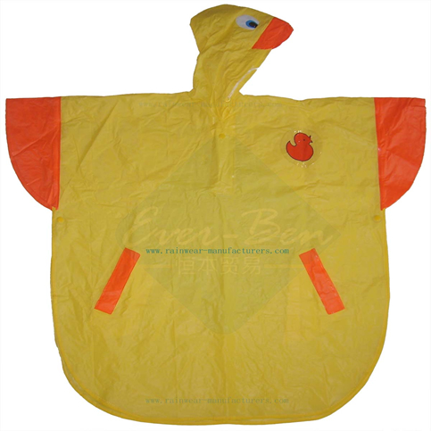 PVC duck cute rain poncho supplier